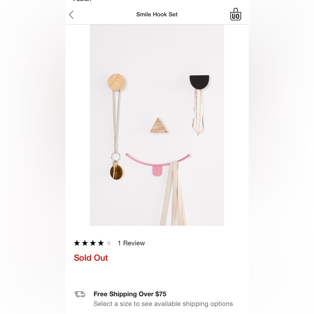 UO Smile Wall Hook Set